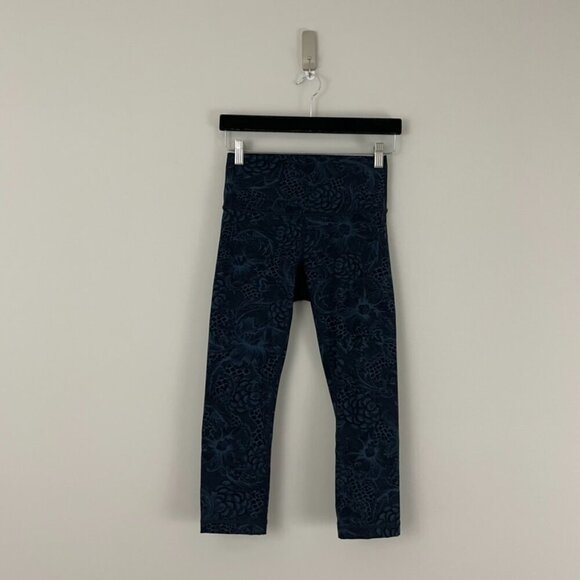 Lululemon Wunder Under Crop Hi-Rise Nouveau Mach Blue Leggings Size 6 - Picture 1 of 8